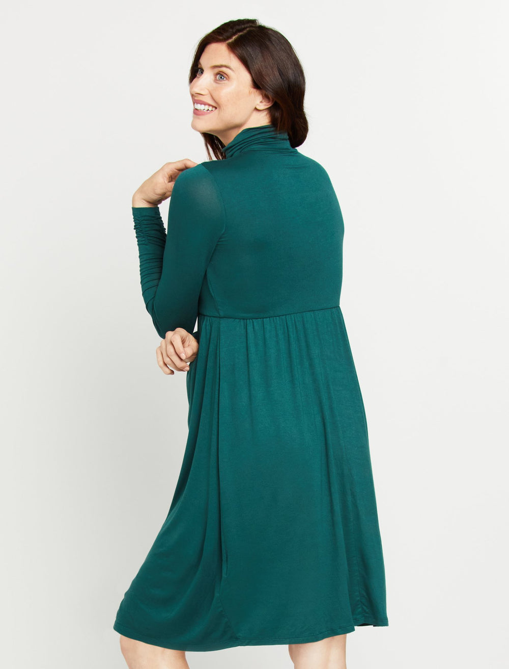 Fit and Flare Turtleneck Maternity ...